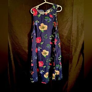 Old Navy Floral Midi Dress - Navy and Multicolor